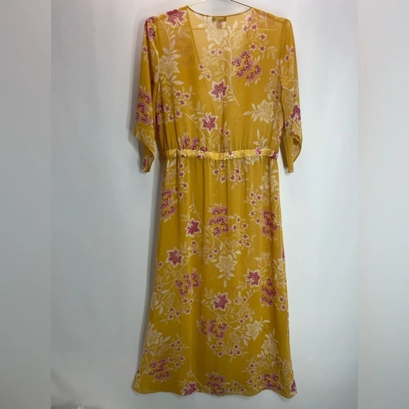 Vince Camuto Coastal Grandma Floral Getaway Chiffon Duster in Amber Sun - Picture 7 of 7